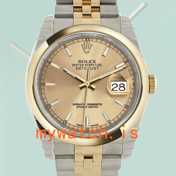 Rolex Datejust Mens 116203CSJ 36mm Champagne Dial Stainless Steel: Genuine vs. Replica