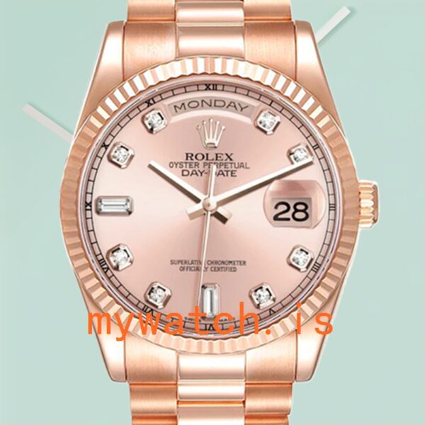 Rolex Day-Date 118235 36mm Mens President Bracelet Rose Gold Dial: Genuine vs. Replica